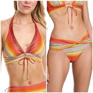 Robin Piccone Greta Twist Metallic Colorful Bikini set